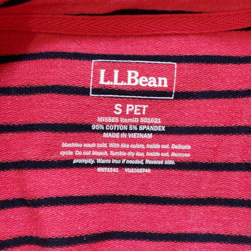 L.L. Bean Women's Boatneck Striped French Terry Top SP - Picture 2 of 4